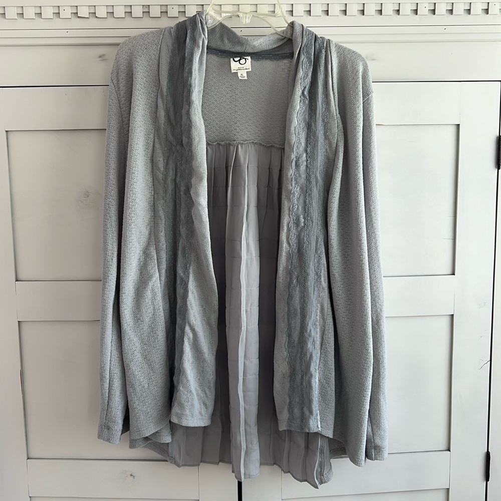Anthropologie One September "Perth Pleated Lace Cardigan" Women's XL